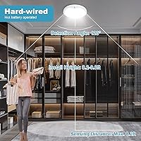 Vista 6 de Lámpara de techo con sensor de movimiento de 9 pulgadas cableada, 20 W, luz de techo LED de montaje empotrado para interiores, 3000K 4000K 6000K