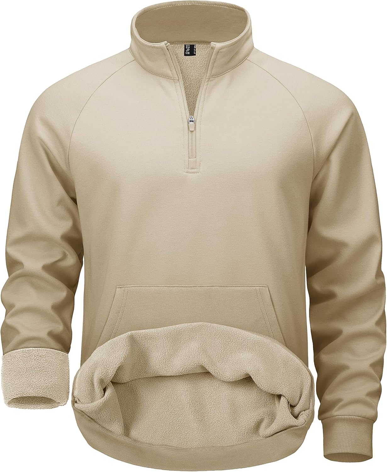 MAGCOMSEN Mens Pullover Quarter Zip Athletic Warm Sweatshirt Casual 1/4 Zip Fleece Lined Sweater With Pockets