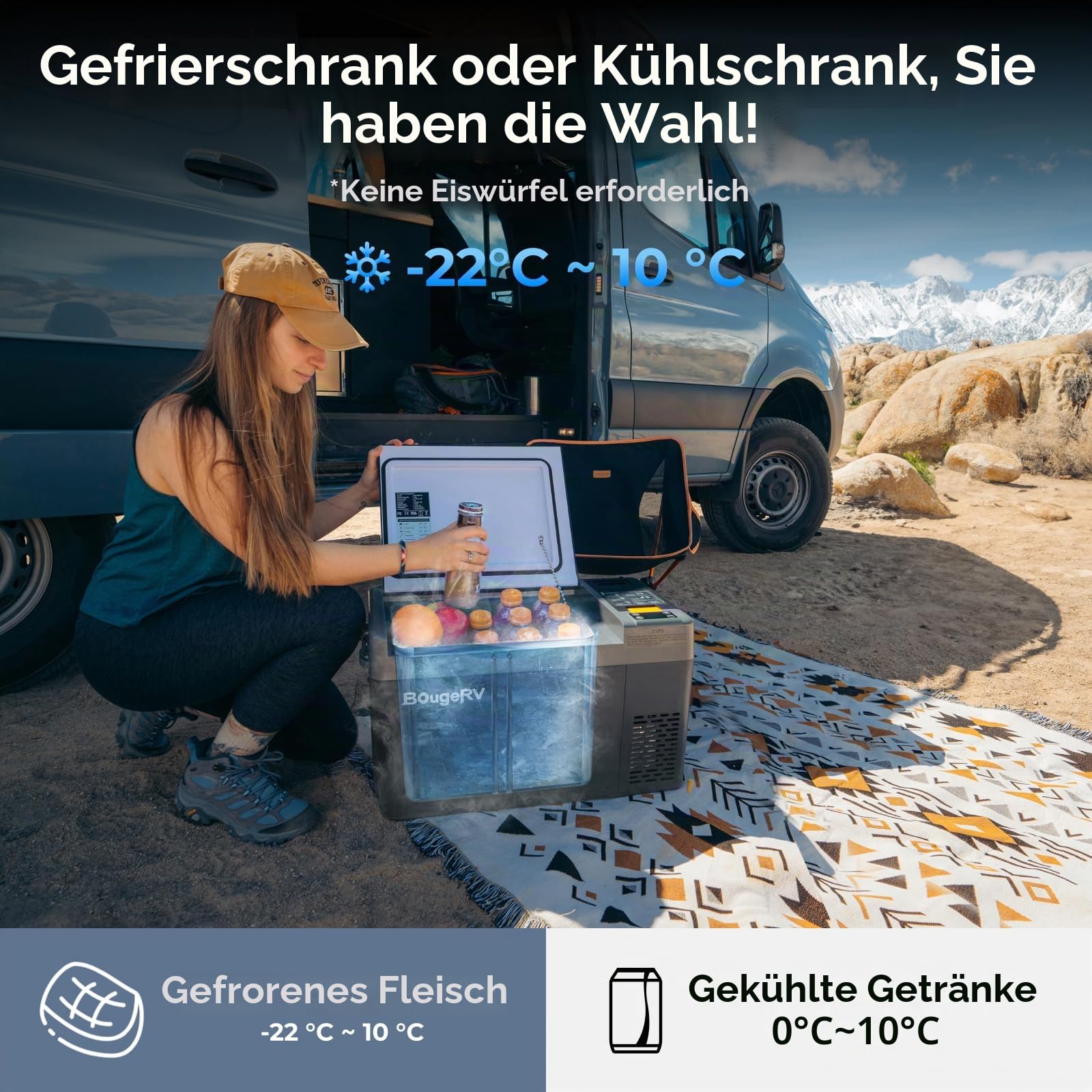 BougeRV CRPRO 20L Kompressor-Kühlbox (Schwarz) mit Aufbewahrungstasche für CRPRO30 Kühlbox