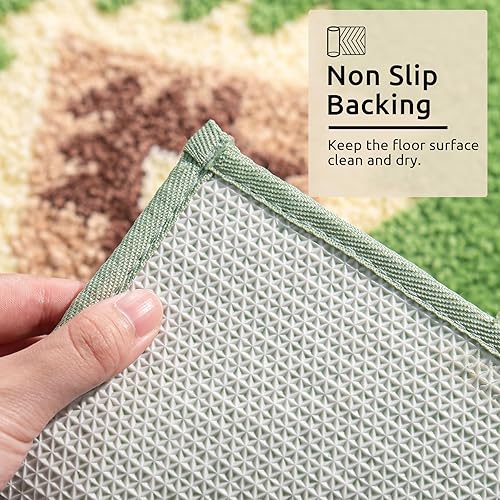 Miniatura 7 de DEXDE Alfombra de baño bohemia de 24 x 60 pulgadas de largo, para baño, dormitorio, pasillo, cocina, lujosa, suave, absorbente, grande, moderna,