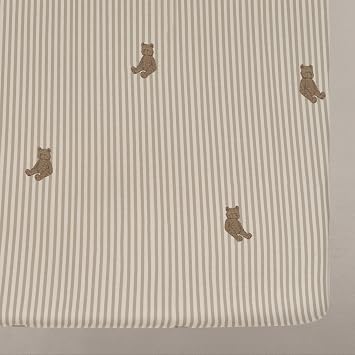 Oilo Crib Sheet, Breathable, Fitted, Organic Cotton Jersey, 300-Thread, Machine Wash, Fits Standard Crib 28" x 52" x 9", Toddler Bedding, Heirloom Organic Collection, Bear