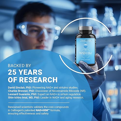 Miniatura 6 de Suplemento NAD HIM NAD fórmula de bienestar de ribósido de nicotinamida, ayuda a restaurar los niveles de NAD, apoya los niveles de testosterona,