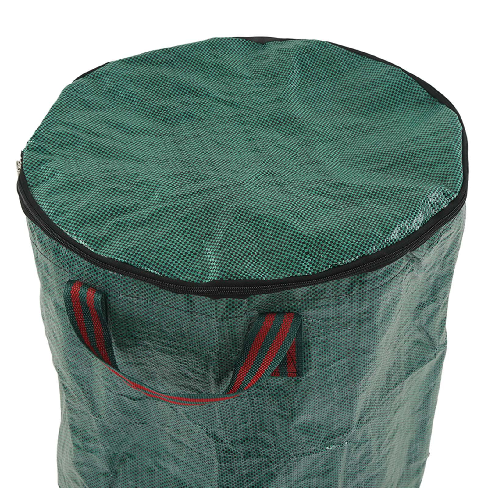 2 szt. Worki na śmieci ogrodowe Zielony worek do zbierania liści wielokrotnego użytku, odporny na ciepło, z uchwytem (272L/72Gal 67x76cm /26.4x29.9in)