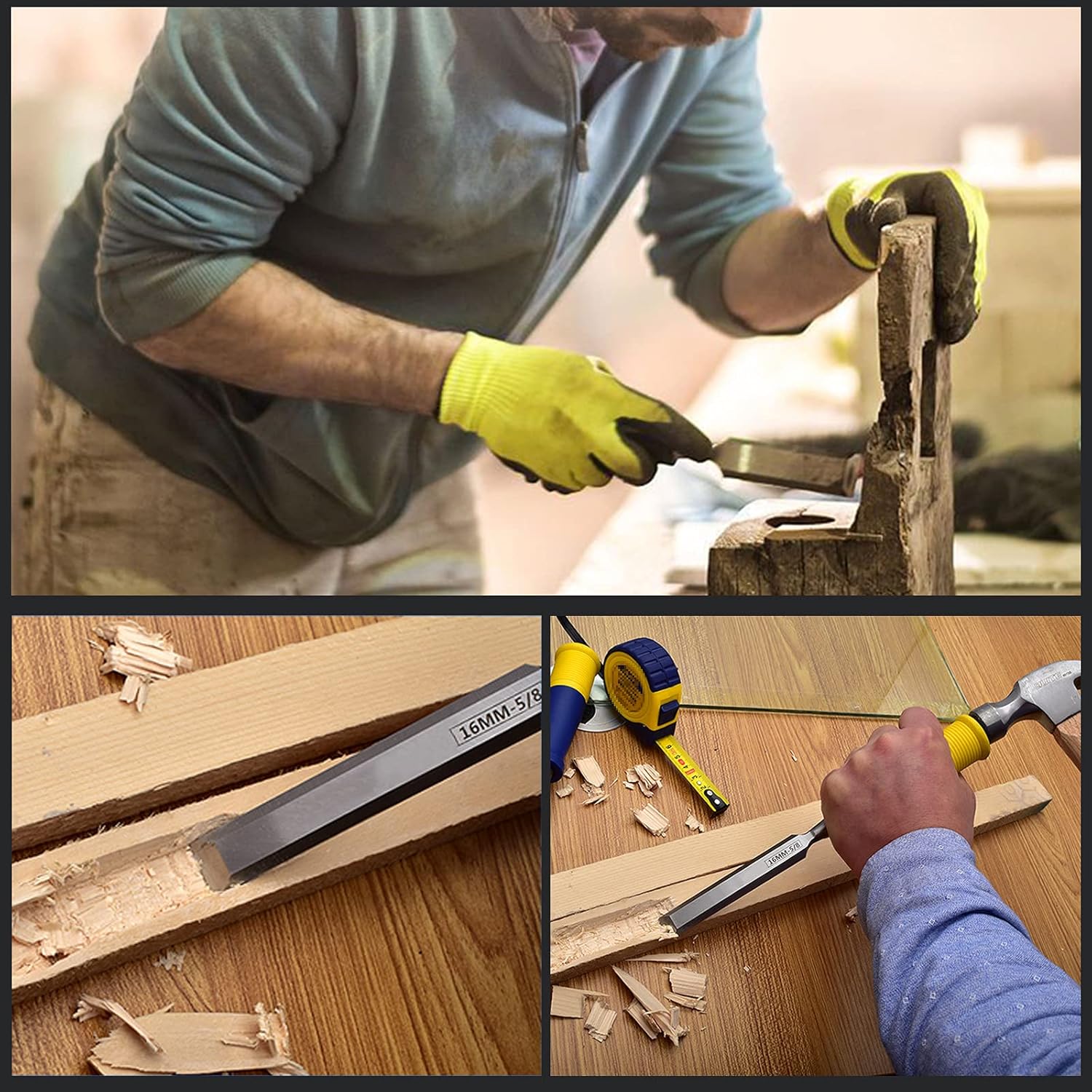 ラバーハン ノミ 木工用 のみ 工具セット鑿 DIY 日曜 大工道具 木彫り