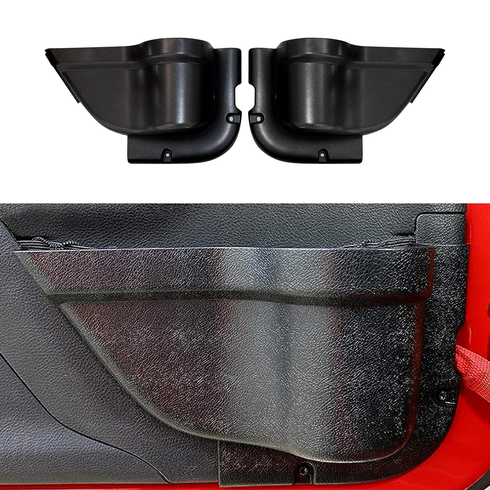 2PCS Front Door Storage Pockets, Door Side Insert Organizer Tray Box for 2011-2018 Jeep Wrangler JK JKU 2/4 Door Interior Storage Accessories