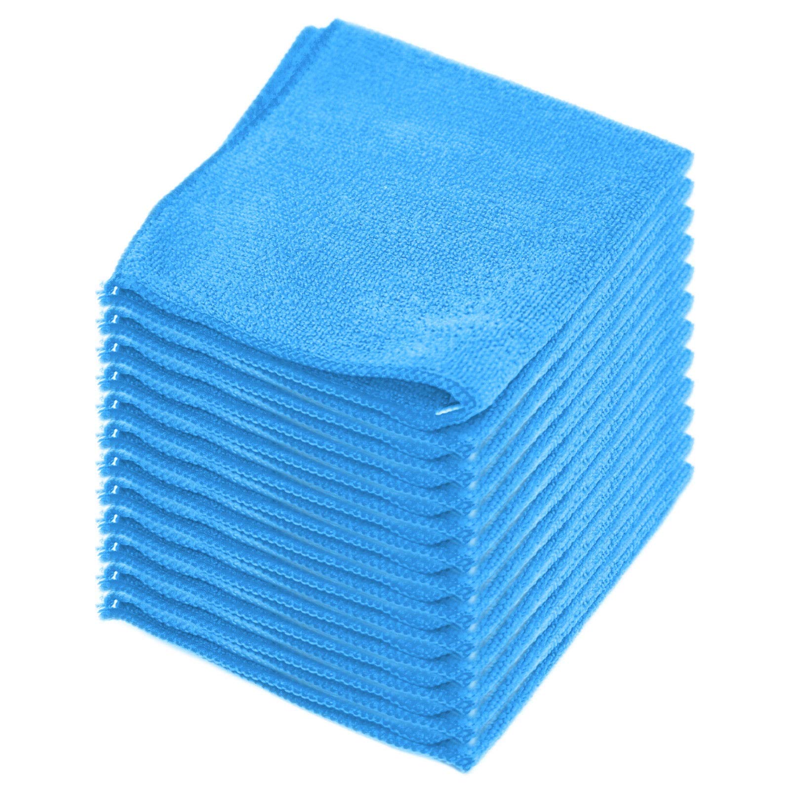 Thaisan7 Microfiber Cleaning Cloth Towel Absorbent No Scratch Polishing Detailing Rags home usage Blue color Quantity Pack Set