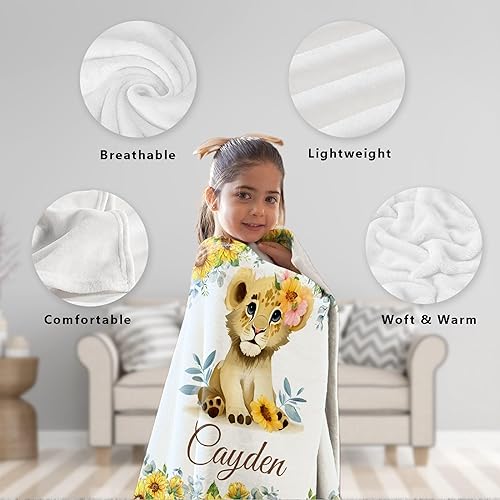 Miniatura 300 de Butterfly Custom Baby Blanket with Name Personalized Baby Blanket for Girl Boy Birthday Chirstmas Gift Customized Baby Receiving Blanket for Newborn