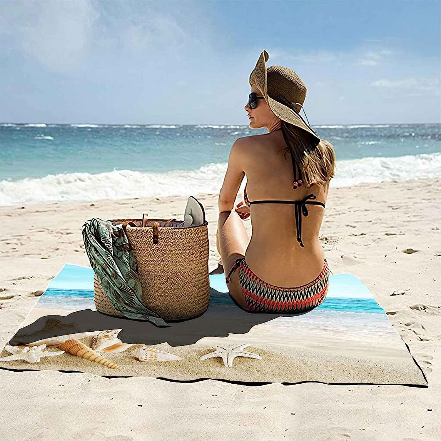 Mikrofaser Strandtuch 3D Drucken Kristallstrandmuschel Extra Großes Mikrofaser Strandtuch Für Erwachsene, Sandfreies Schnelltrocknend Leichtes Handtuch Für Strand Schwimmen 150 X 200 cm -5A1K+S4V