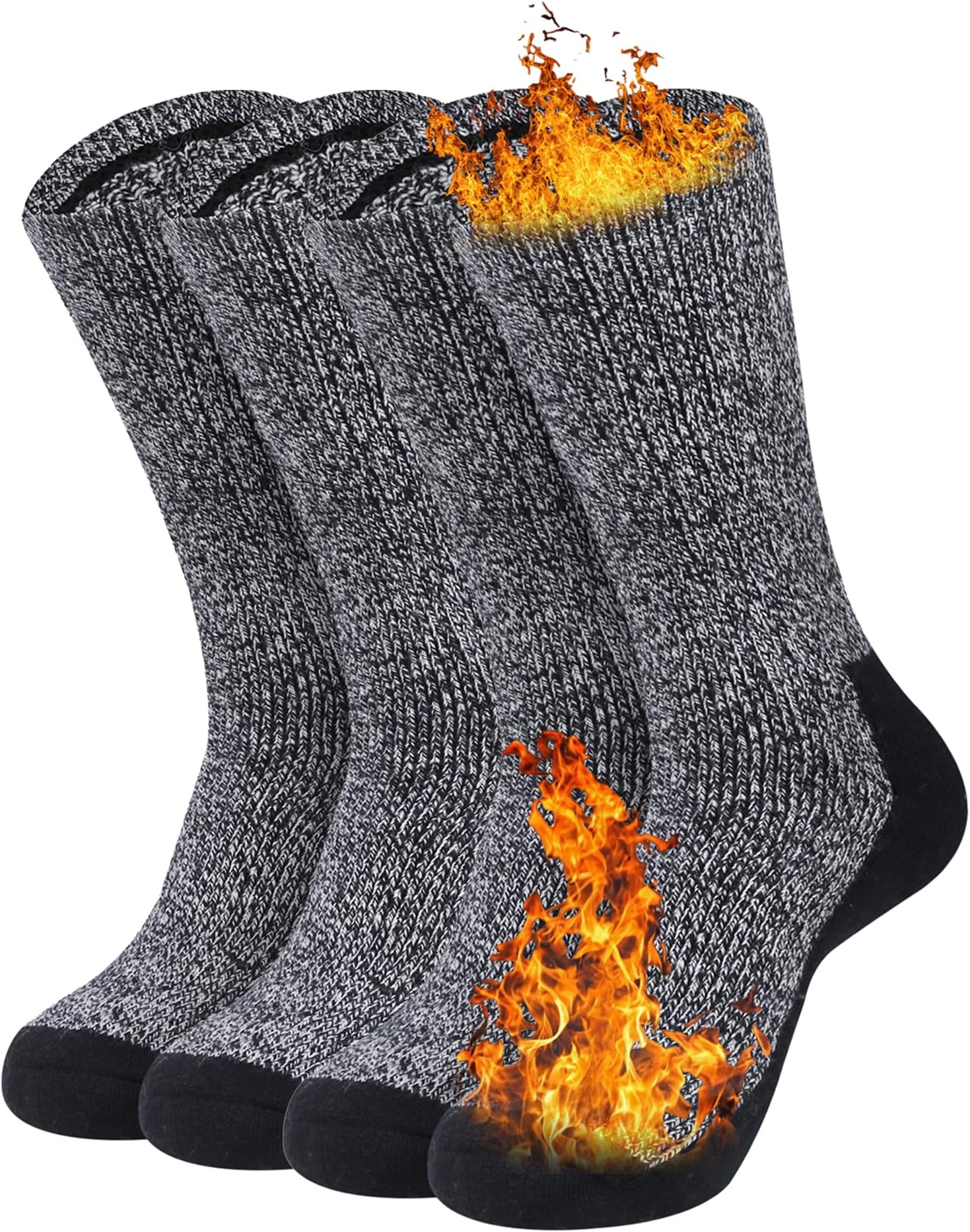 2 Pack Merino Mens Wool Socks, Winter Warm Thermal Socks for Men Cold Weather