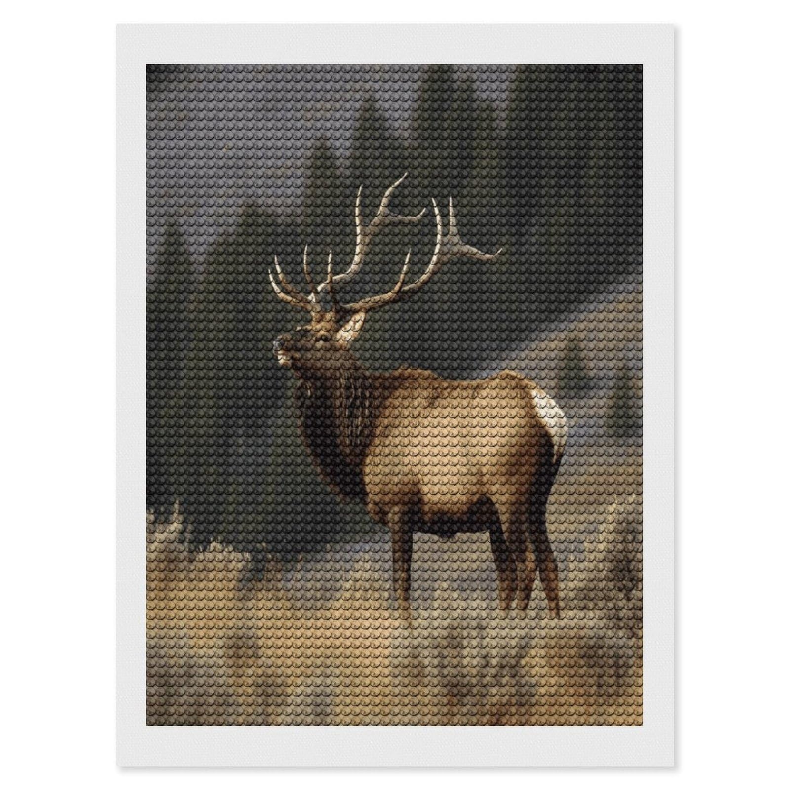 FodPand Bull Elk Diamond Art Kits for Adults Diamond Painting Kits for Beginner 5D DIY Full Round Drill Diamond Dot Painting Gem Art Crafts for Home Wall Decor