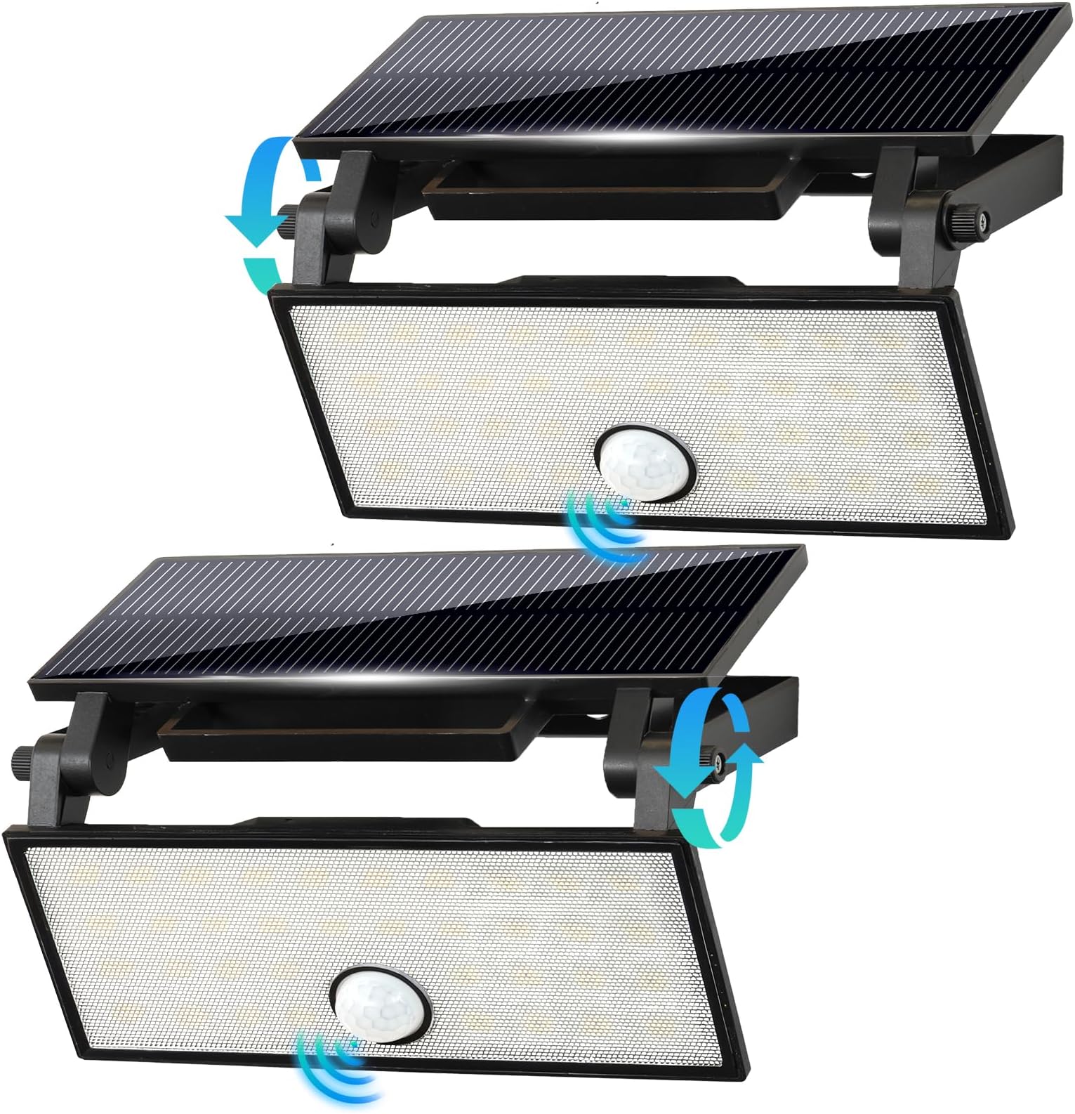 Solar Motion Lights Outdoor 2 Pack, Exterior Motion Light 3 Lighting Modes Motion Sensor Wall Light Solar Powered, Motion Lights For Outside Deck Steps Fence Patio Front Door Pathway Garage