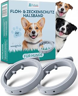 ​​FUTUM Flohhalsband für Hunde 2er Set – Effektiver Zeckenschutz Hund - Flohhalsband Hund mit physikalischer Wirkung durch Dimethicon – Floh und Zeckenschutz für Hunde - Wasserfest & verstellbar