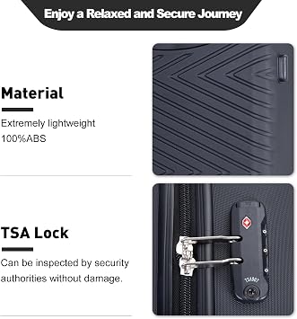 Travelhouse 4 Piece Luggage Set, Lightweight Hardside Suitcase Set with Spinner Wheels and TSA Lock, Hardshell Carry On and Checked Travel Luggage Sets (16/20/24/28)