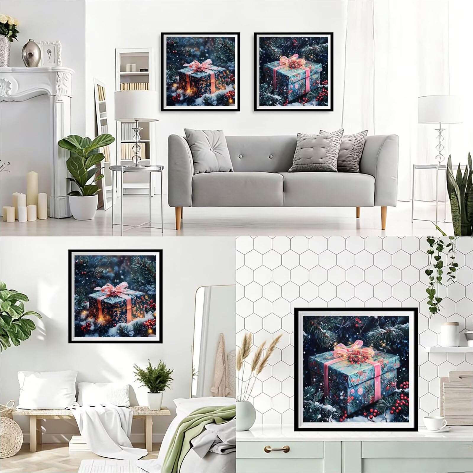 Diamentowa sztuka bożonarodzeniowa, 5D, DIY, prezent, mozaika, zestawy dla dorosłych, początkujących, pełne kwadratowe wiertło, klejnot, kryształ, cekiny, sztuka do dekoracji ścian domu, kreatywne
