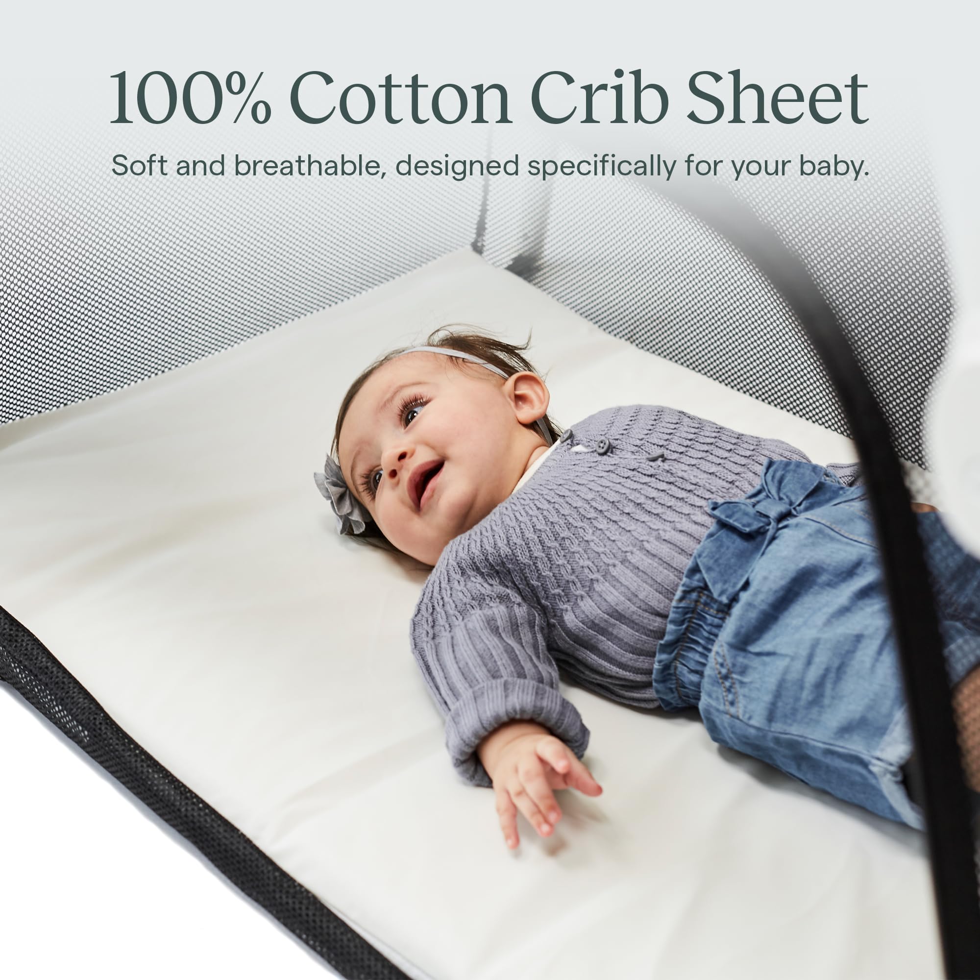 GUAVA FAMILY - Lotus Crib 100% Cotton Fitted Sheet | Perfect, Manufacturer-Approved Fit, Soft & Safe for Infants, Baby and Toddlers, Unisex, Boys & Girls (White)
