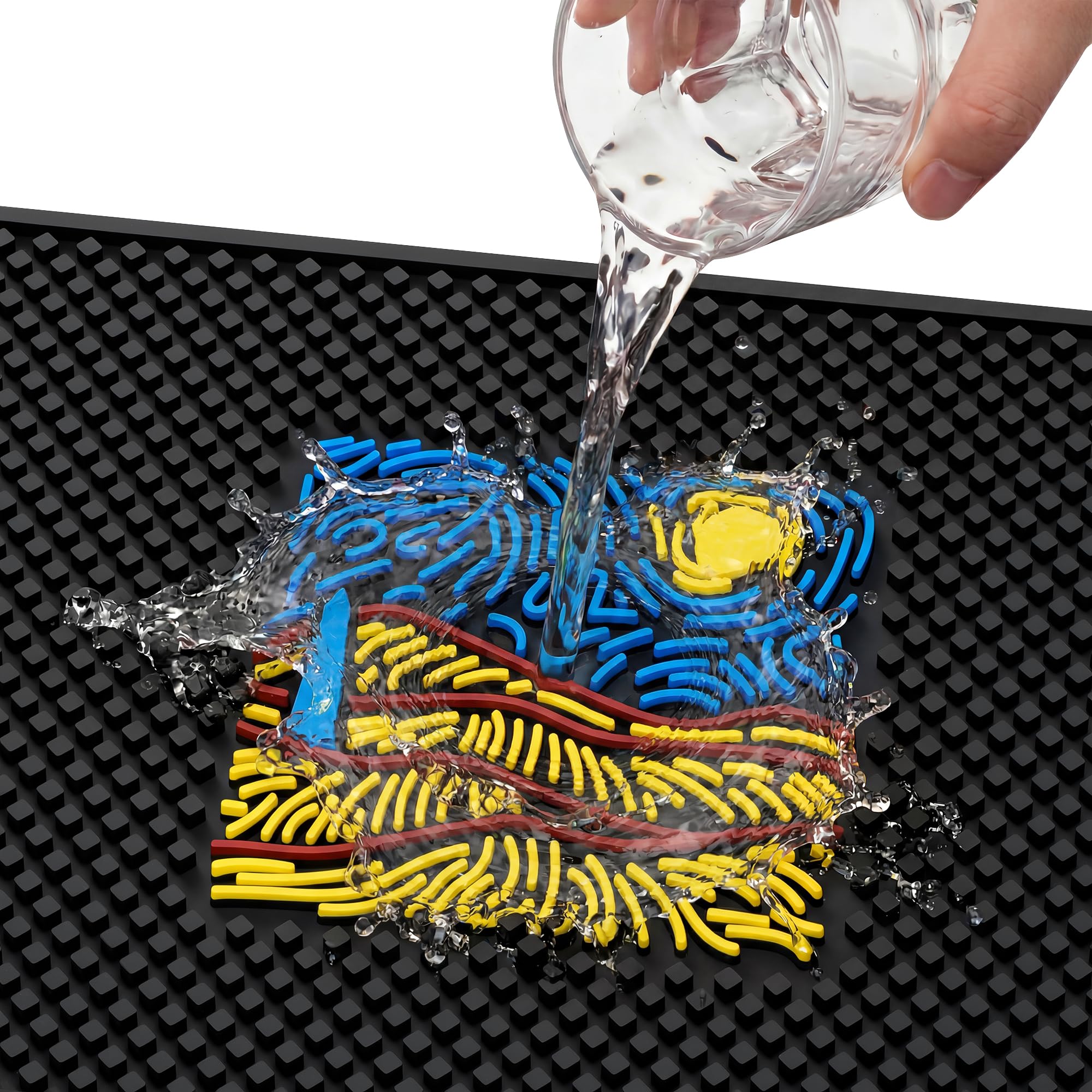 Heavy Duty Bar Mat Drying Bar Rail Mat Non-Slip Serving Spill Mat 17"x13" (Cornfield) — Amazon image 3