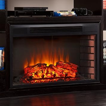 SEI Furniture 33 Widescreen Electric Firebox w/Remote Control, Black