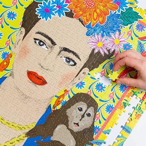 Miniatura 3 de Talking Tables Frida Kahlo - Rompecabezas de 1000 piezas con póster a juego y hoja de trivia, cita inspiradora para mujer, diseño ilustrado