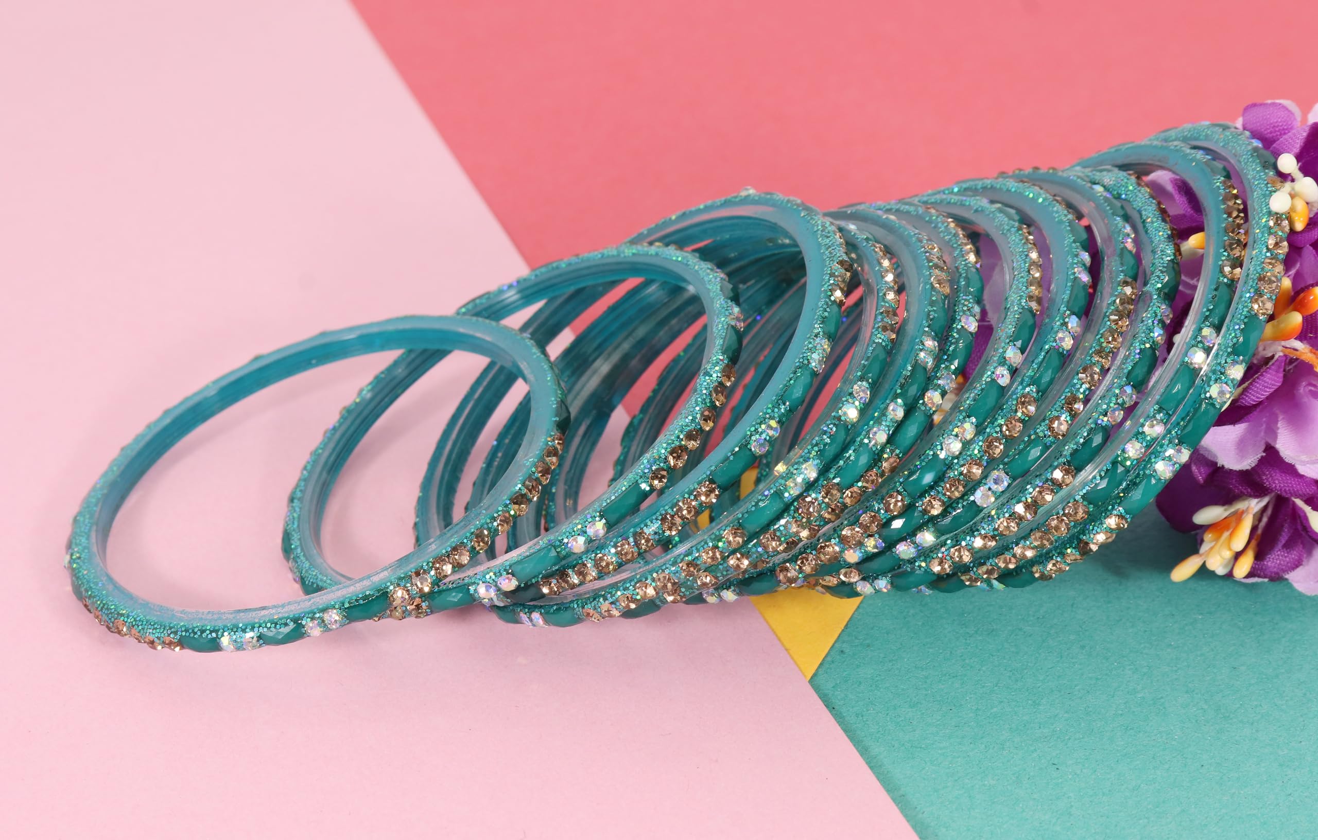 Indian Fashionable Bangles Set Stylish Glass Bangles LV_KS5--2.6