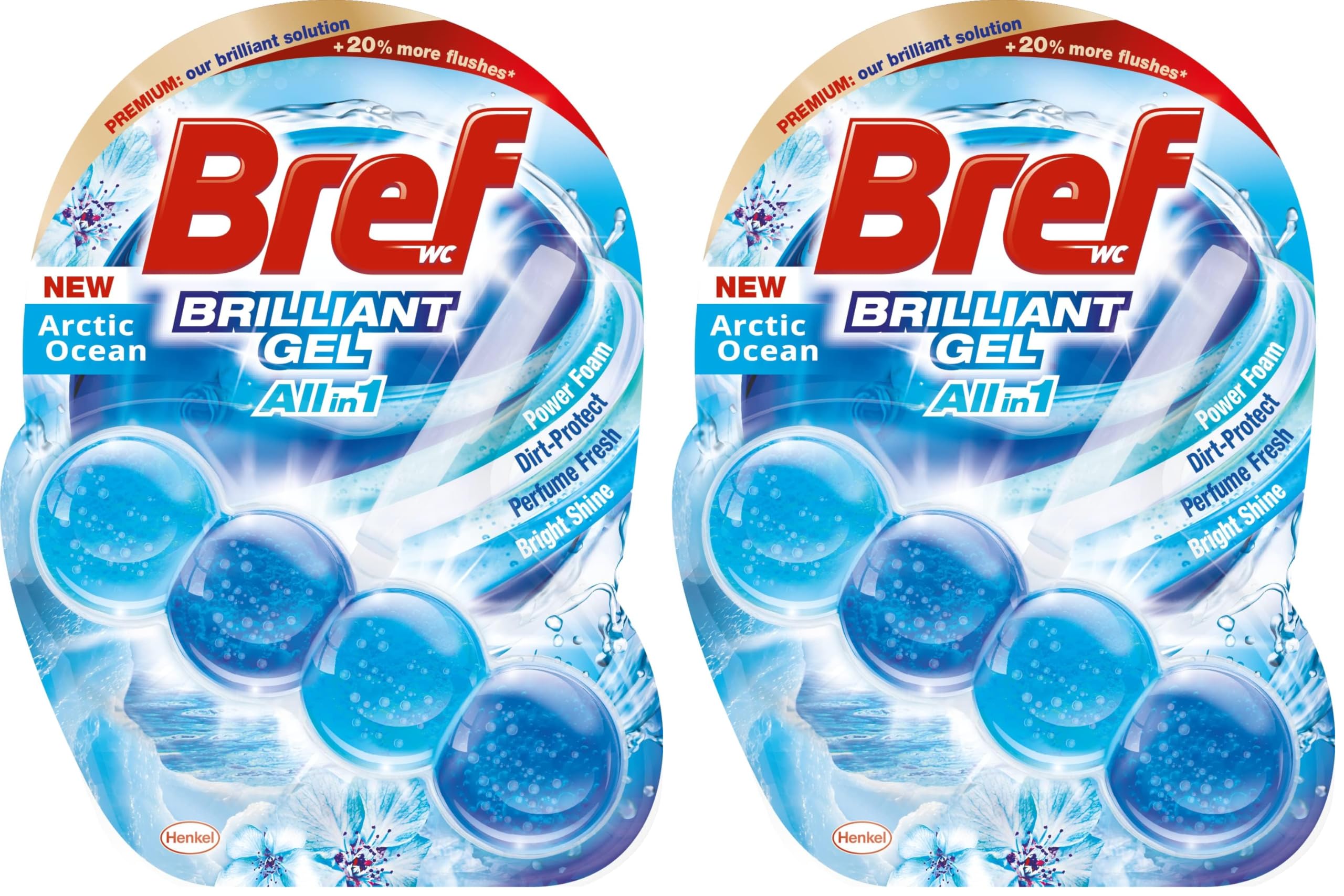 Bref Brilliant Jel Okyanus Deterjan, 1 Paket, 1 x 68 Gram, Jel Buzul Okyanus 1 2li paket