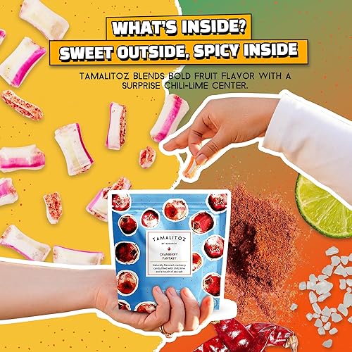 Vista 217 de Tamalitoz de Sugarox - Paquete de 8 caramelos duros hechos a mano con mango dulce y picante hecho a mano con chile en polvo, lima y sal marina.