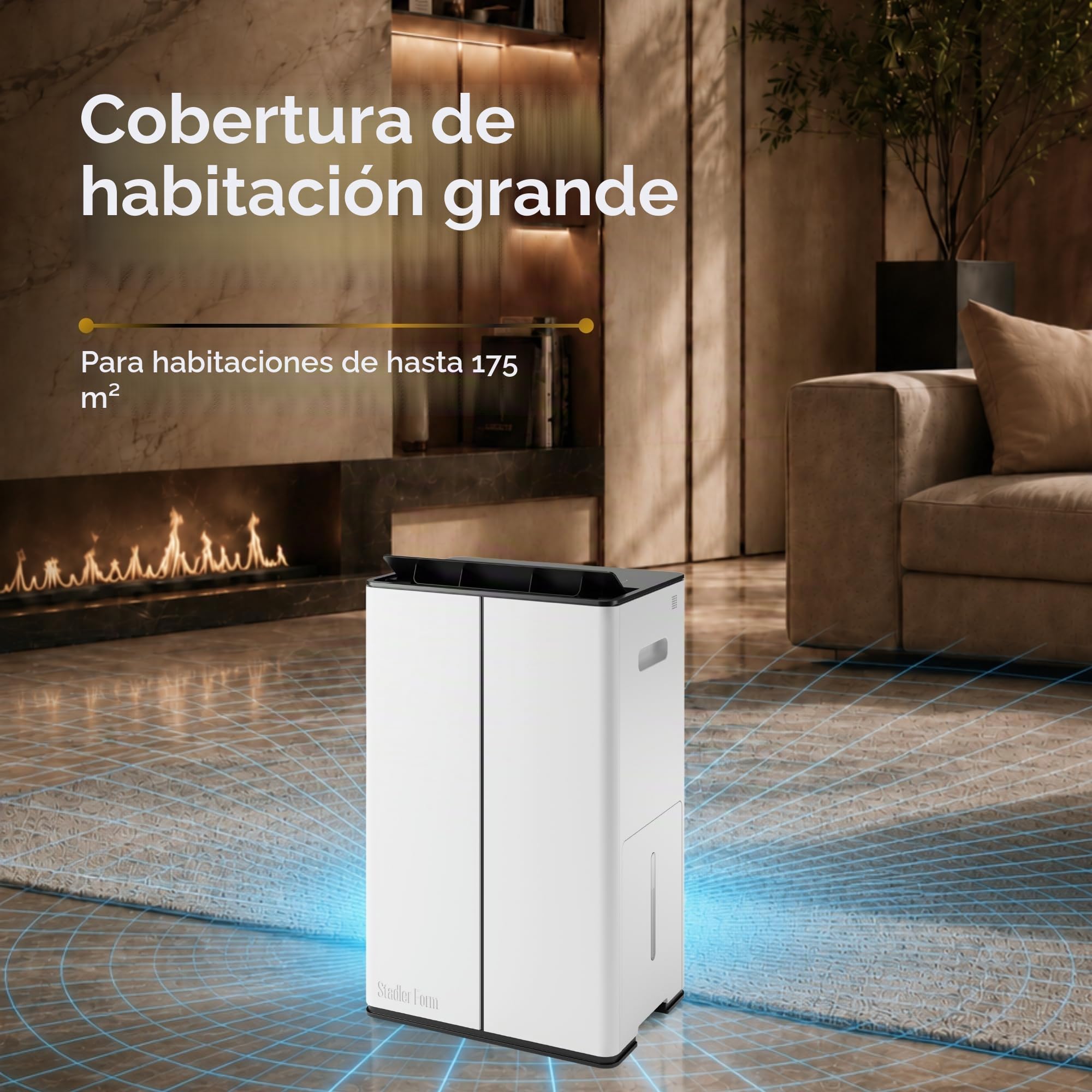 Stadler Form Deshumidificador y purificador Lukas Pro, capacidad de deshumidificación de 50 l/24 horas, para habitaciones grandes de hasta 175 m², sótano, modo de limpieza de aire, filtro HEPA, WiFi
