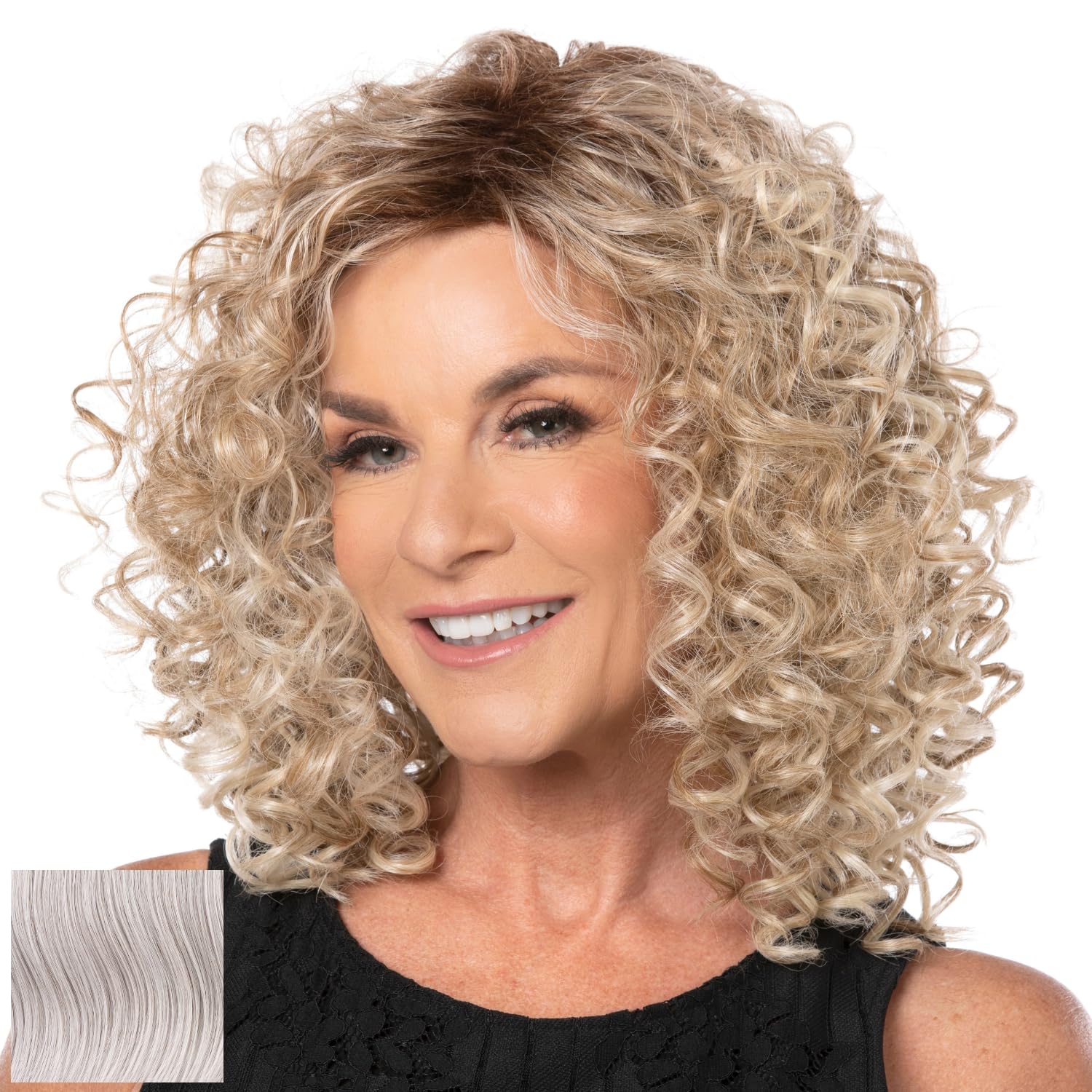 Toni Brattin Irresistible Wig - Natural Looking Multi-Cultural Style with Lace Front & Soft Curls - Shoulder Length - Heat-Friendly Fiber - Adjustable & Comfort