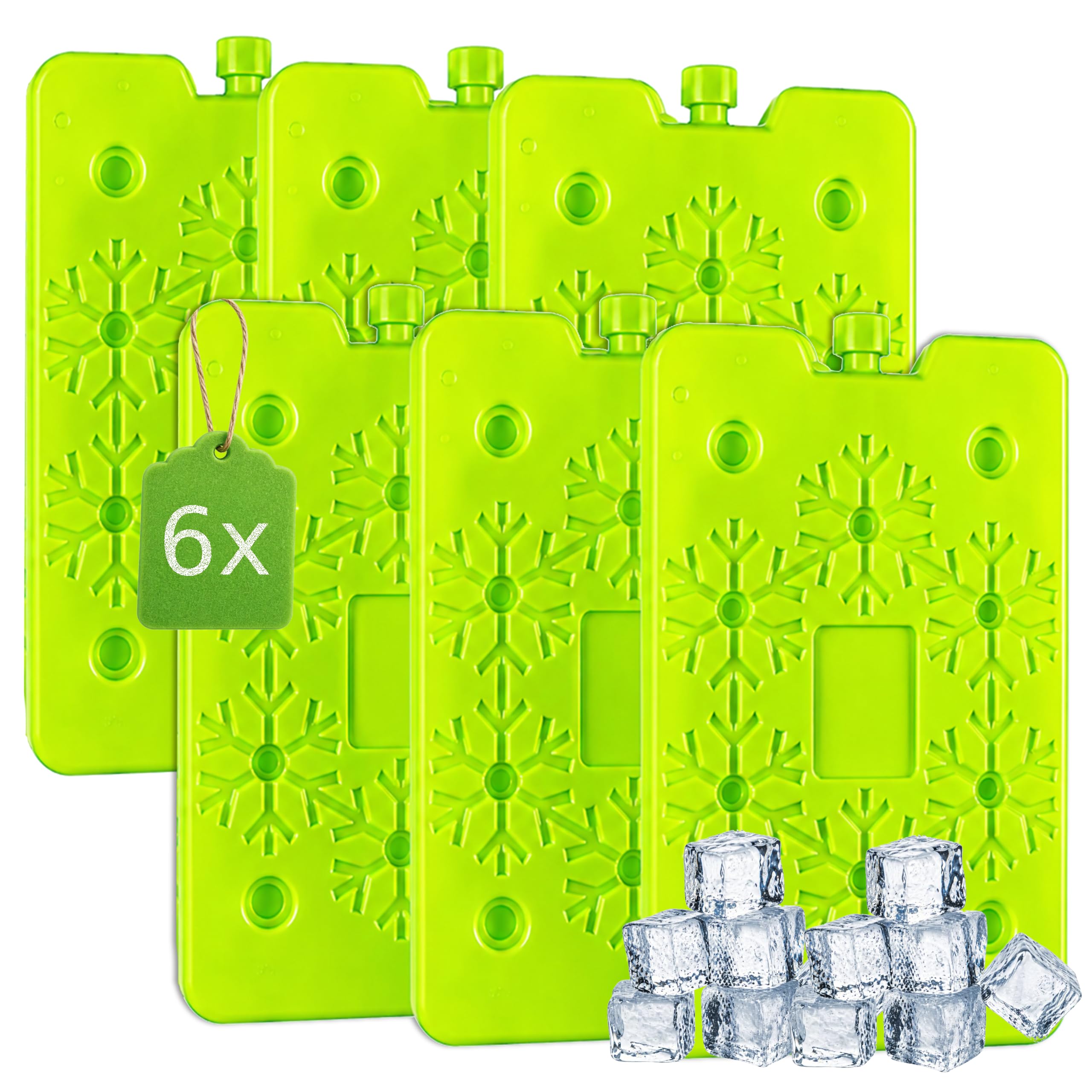 KRUMAD Zestaw wkładów chłodzących 6x200ml, wielokrotnego użytku, długotrwała chłodność, kompaktowy rozmiar 16 x 11 cm, wkład chłodzący do torby termoizolacyjnej, lodówki podróżnej, lunchboxa, na