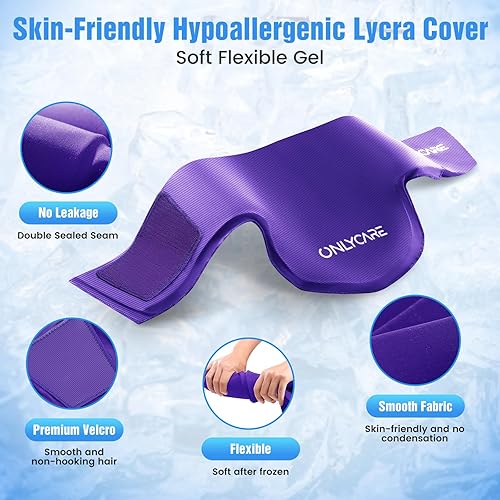 Miniatura 6 de ONLYCARE Paquete de hielo para el cuello, bolsas de hielo mejoradas para hombros para lesiones reutilizables, compresas calientes y frías para