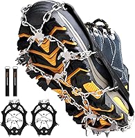 Cimkiz Ice Crampons with 19 Stainless Steel Spikes - Anti-Slip Traction Cleats for Boots, Hiking, Walking, Snow & Ice Men Women