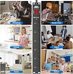 CRST 6 Outlet Heavy Duty Metal Power Strip with Switch, 15A/1875W, 15 FT | 1.7" Wide Spacing for Bulky Plugs, 2100J Surge Protector Mountable Power Strip for Garage, Workshop, Home, Office
