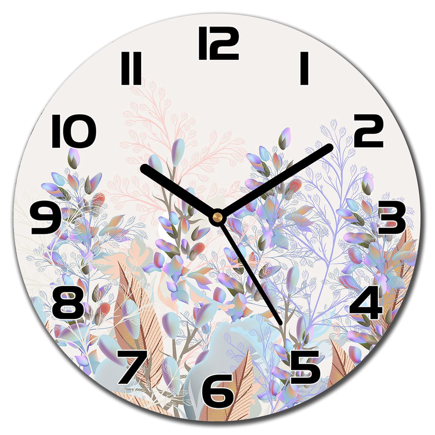 Horloge en verre pastel vintage floral pour sublimer les murs de votre cuisine