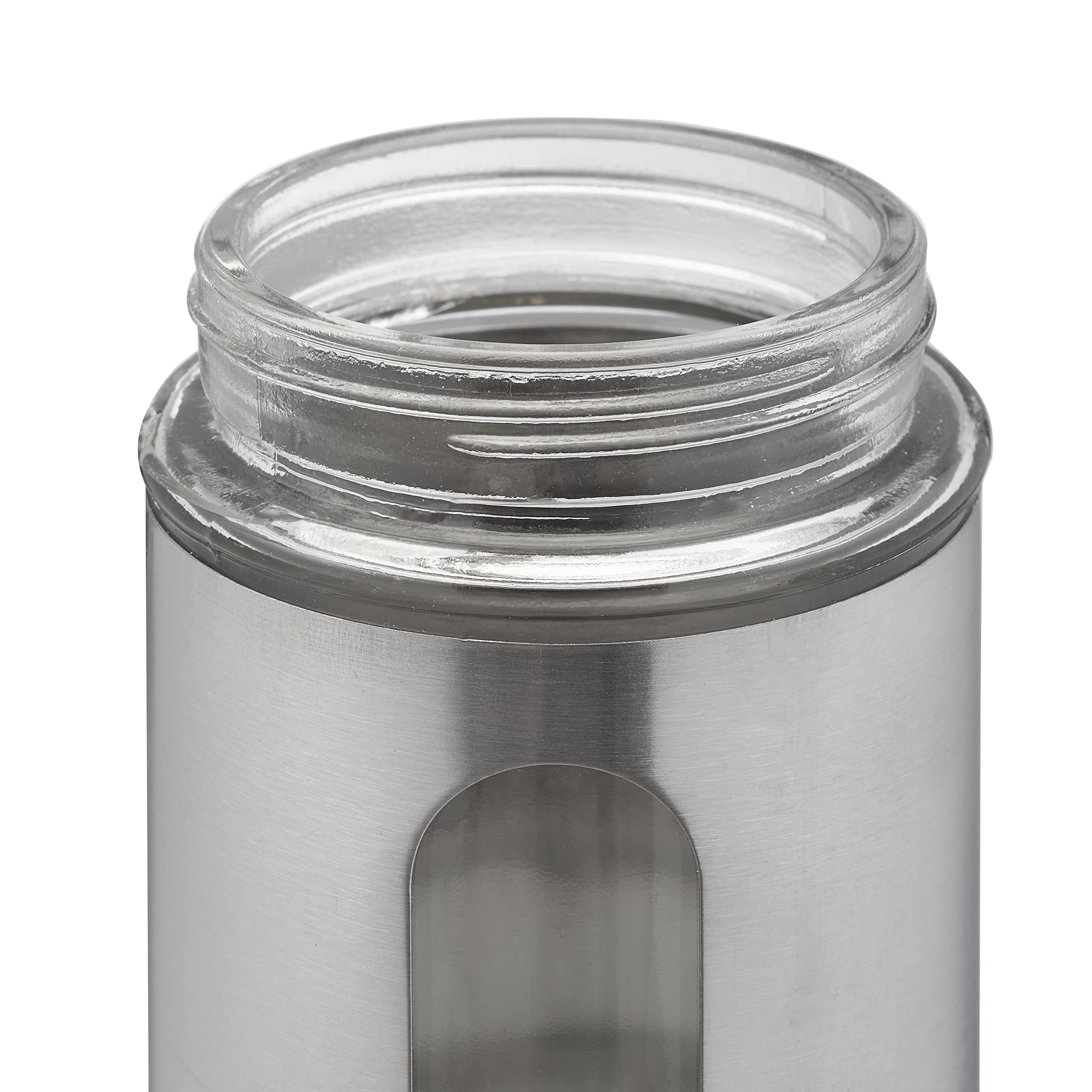 Relaxdays Saupoudreuse à épices Lot de 6 XL 290 ML Verre Acier Inoxydable Argenté