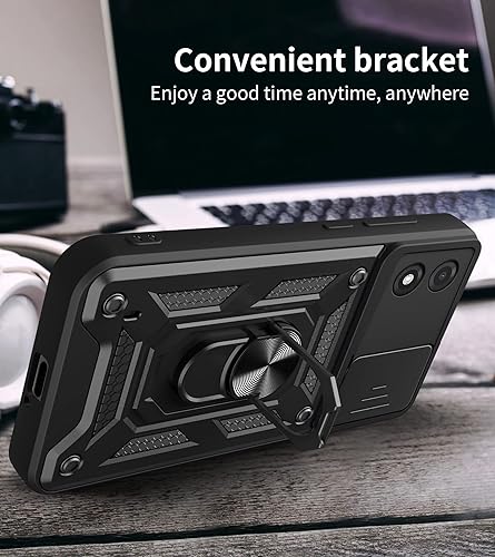 Vista 38 de Compatible con Tecno Pova 5 carcasa de soporte, con cubierta deslizante para lente de cámara compatible con Tecno Pova 5 Free Fire LH7n, funda azul