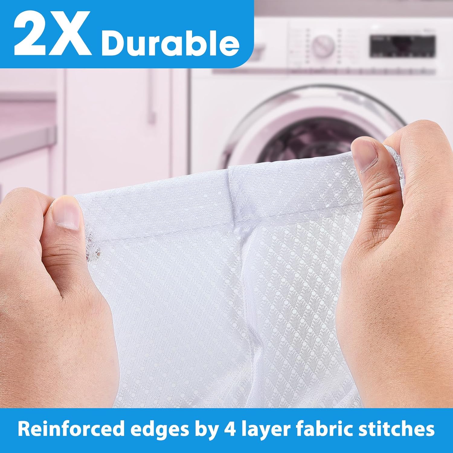1Pack XL Heavy Duty Mesh Laundry Bag, Machine Washable Large Dirty Clothes Organizer with Drawstring, Fits Laundry Baskets or Hampers Essentials for Dorm, College, Travel, Camp, Sport - 24" x 36" thumbnail