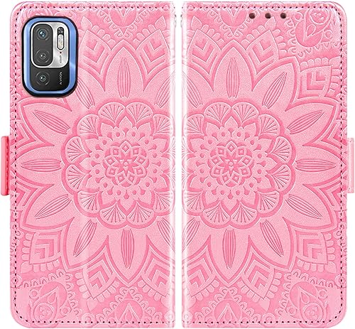 Miniatura 6 de Asuwish Funda de teléfono para Xiaomi Redmi Note 10 5G con protector de pantalla de vidrio templado y billetera de cuero con diseño de flores,