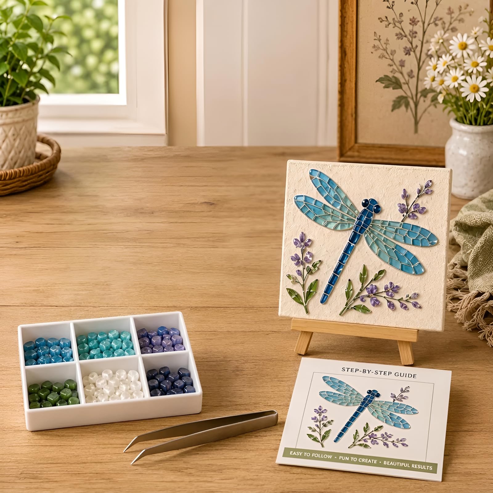 Sea Glass Mosaic Art Kit 10cm Ocean Craft DIY Beach Decor Set
