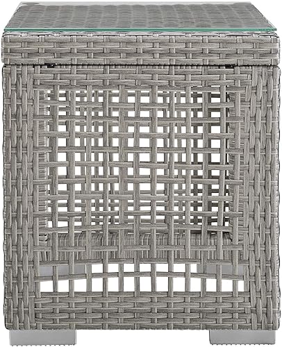 Miniatura 7 de Modway Aura Piece - Juego de mimbre para exteriores, ModernoContemporáneo, gris gris