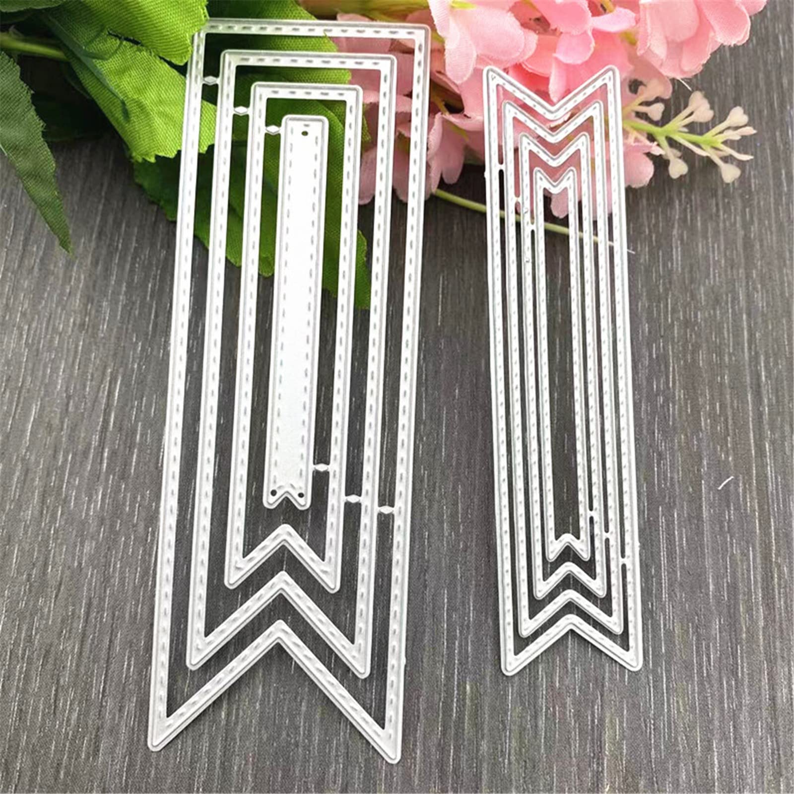 2 Fustelle Metalliche Per Segnalibri: Stampini In Acciaio Al Carbonio Per Goffratura E Scrapbooking. Modello Classico, Ideale Per Creazioni Fai-da-te Su Carta E Album Fotografici. - 2
