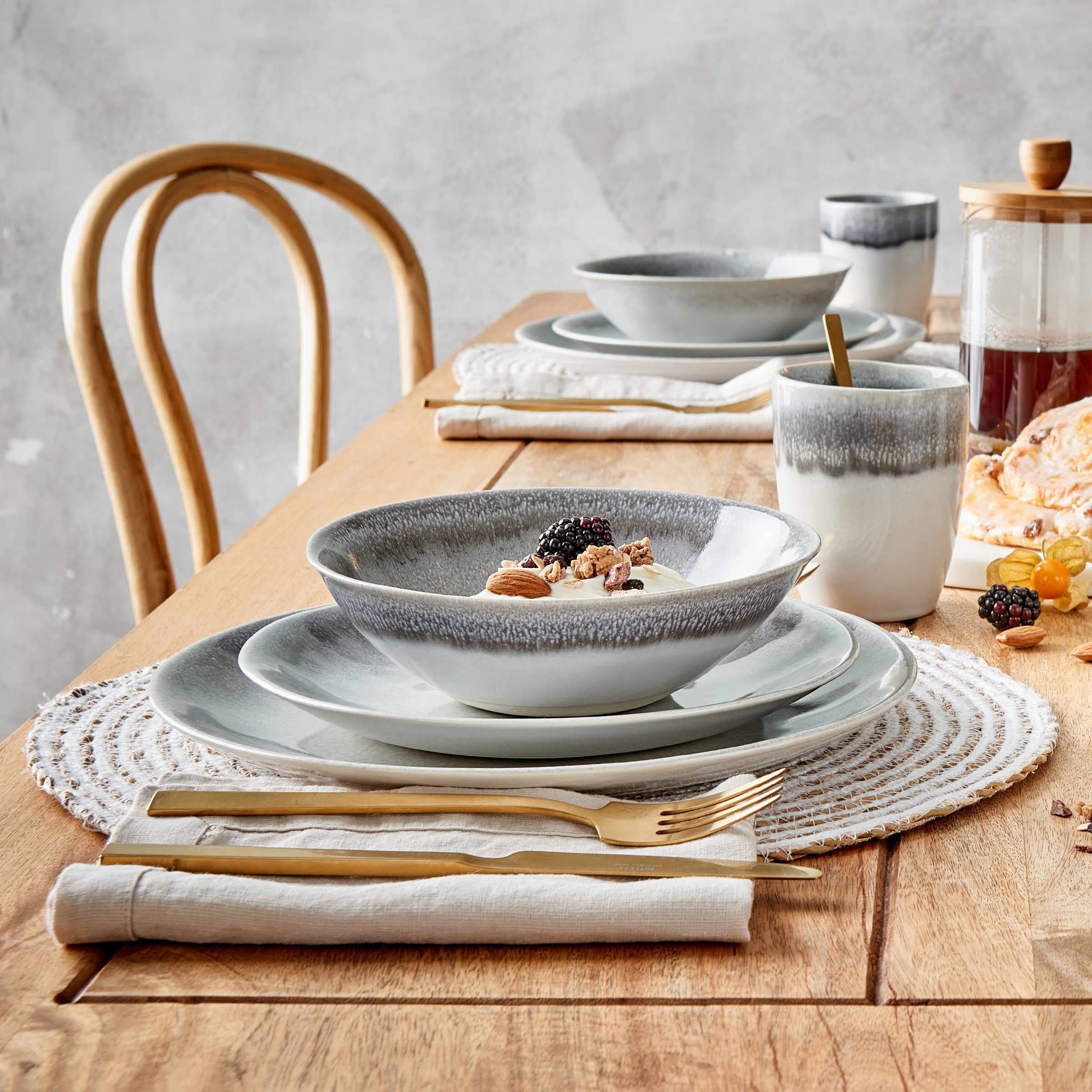 BUTLERS Tischset Seegras Jute - Sauvage I - Geflochten | Farbe Weiß - ø38 cm - Platzset für Teller & Besteck