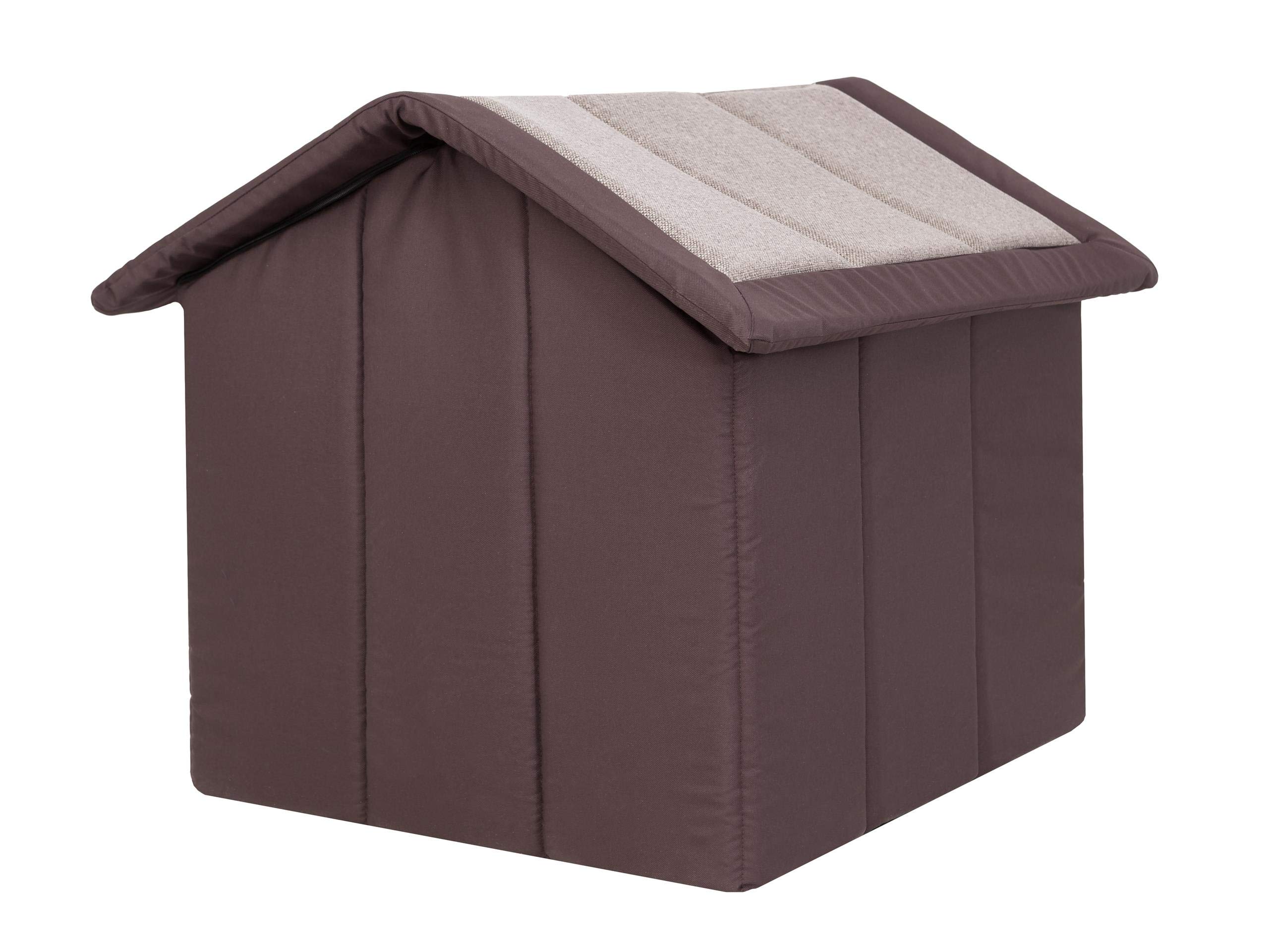 PillowPrim Buda dla Psa i Kota z Legowiskiem XXL 70 x 60 cm Cappuccino Brązowa