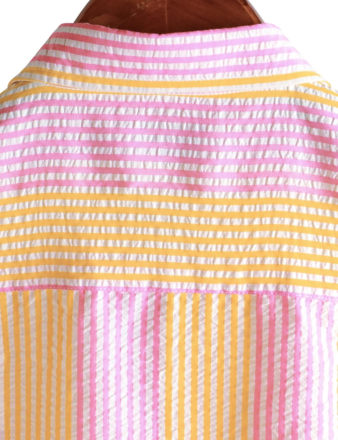 VATPAVE Mens Casual Striped Shirts Short Sleeve Button Down Summer Shirts Regular Fit Beach Shirts with Pocket - Image 6