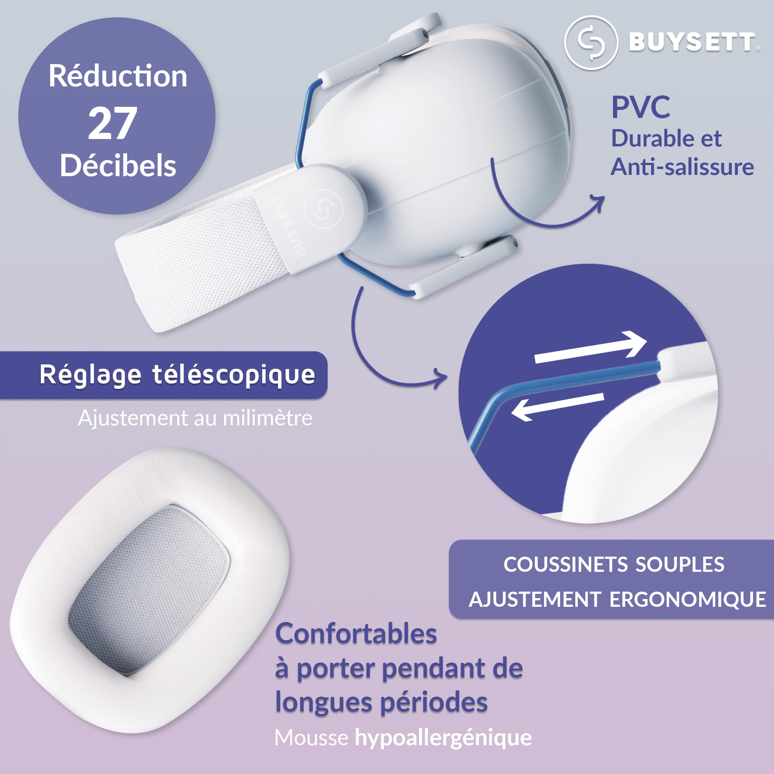 Casque Anti-Bruit Enfant 5-16 Ans Réglable Pliable – Protection Auditive 30 DB, Confort Léger 200g, Idéal Concerts, Avion, Feux D'Artifice