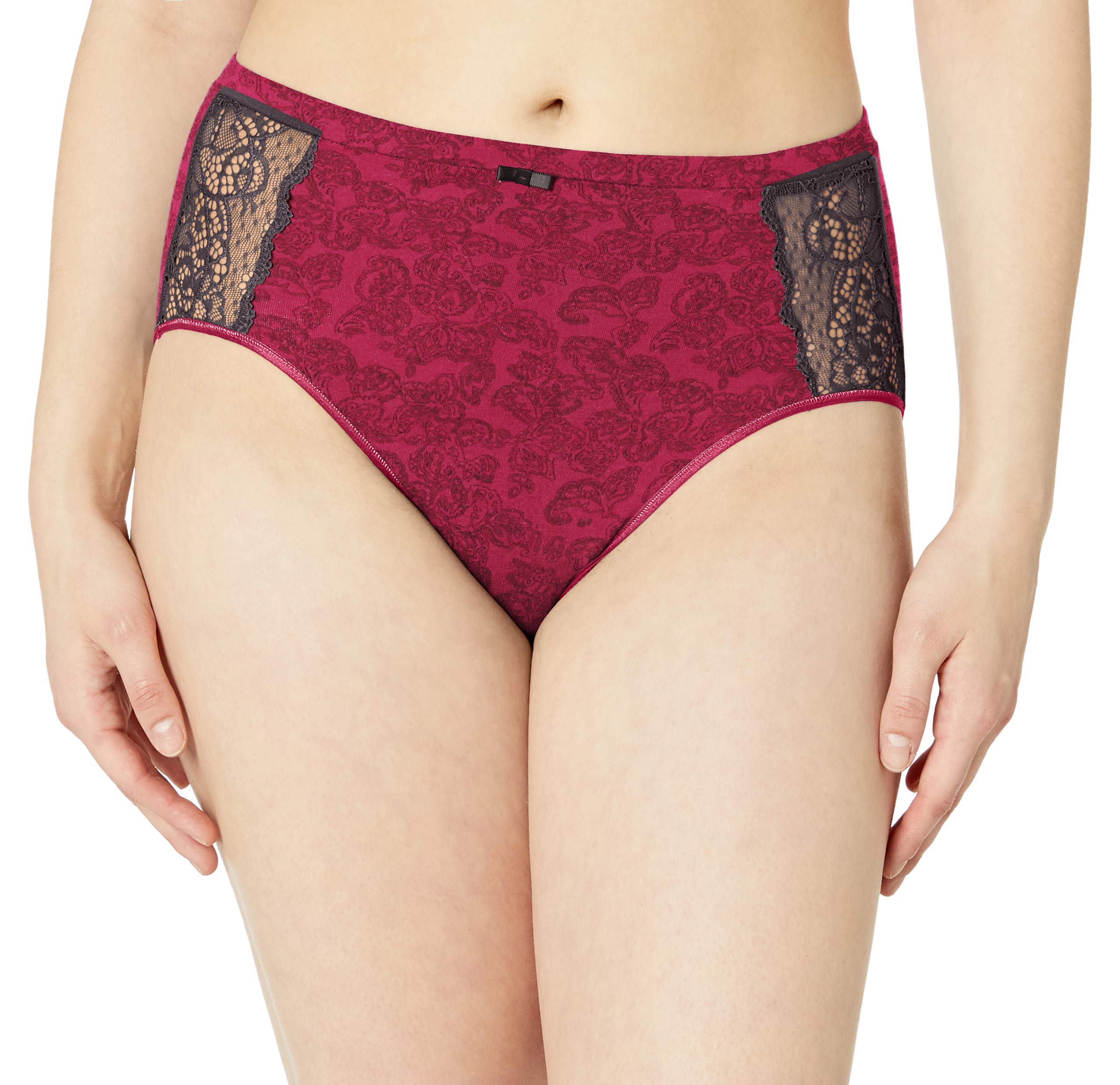 BaliWomen's Cotton Desire Lace High-cut Brief