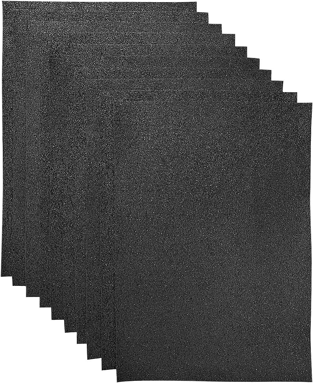 Eclet A4 Glitter Black Glitter Fabric, 10pcs Glitter Felt Sheets for Crafts, 8 x12 inches Glitter Felt Fabric Square for Party Holiday Greeting Festival Projects-image-34