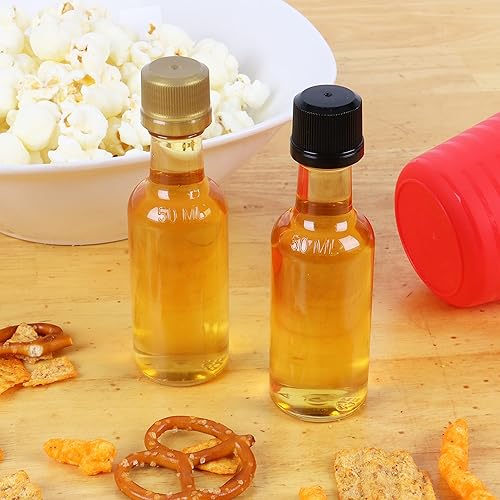 Miniatura 4 de PELLAH GOODS Mini botellas de licor con tapas rojas, 56 botellas pequeñas y tapas a prueba de manipulaciones, 1.7 fl oz 1.7 onzas