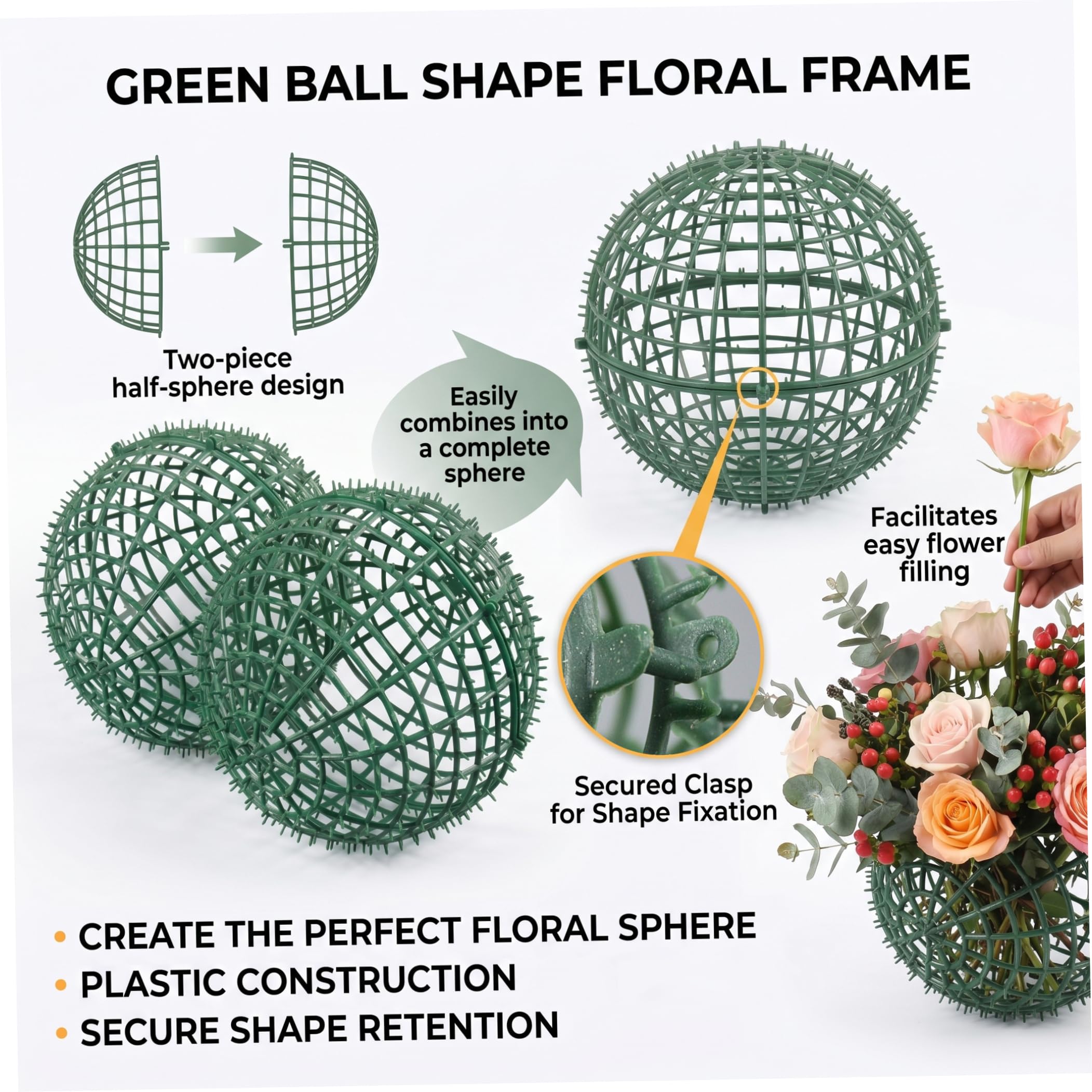 Paquete de 2 Marcos topiarios Resistentes, Formas de plástico para arreglos Florales de Bricolaje, decoración de Eventos de Boda, Modelado de Plantas de jardín, 30 cm / 12 Pulgadas