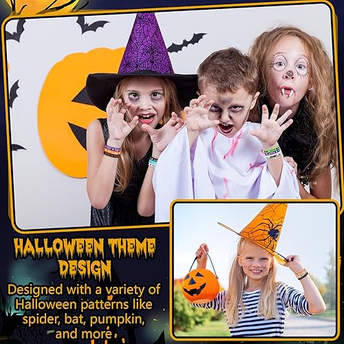 Miniatura 5 de Halloween Rubber Wristbands Halloween Silicone Bracelets Trick or Treat for Kids Halloween Party Favors for Kids