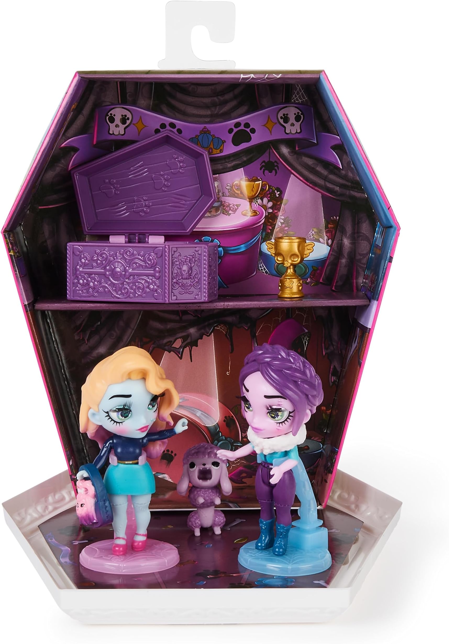 Zombaes Forever, Wild Vibes, Rest in Show Zombie Dolls and Accessories Deluxe Set, 2 Exclusive 8.9-cm Figures, 2 Pets and More, Kids’ Toys for Girls