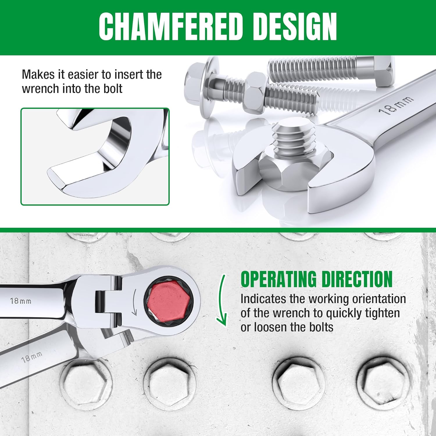 SK Flex-Head Ratcheting Wrench Set, Combination Wrench Set, 12-Piece, Metric 8 to 19mm, 72-Tooth, Premium CR-V Construction, with Rack Organizer
